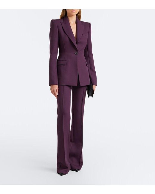 Alex Perry Purple Virgin Wool Blazer