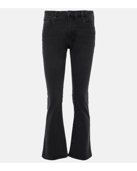 AG Jeans Black Jodi Crop High-Rise Flared Jeans