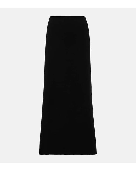 FFORME Black Isabella Wool And Cotton Maxi Skirt