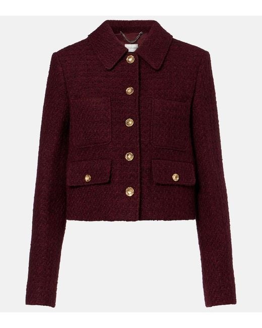 Altuzarra Red Astley Cropped Tweed Jacket