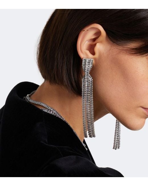 Isabel Marant White Cara Embellished Drop Earrings