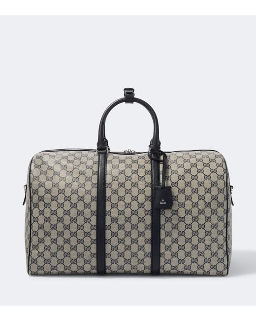 Gucci Gray Essence Medium Gg Canvas Duffle Bag for men