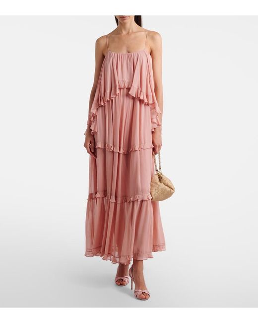 Aquazzura Pink Tati Canvas Slingback Sandals