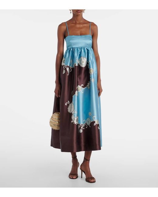 ALÉMAIS Blue Gia Printed Maxi Dress