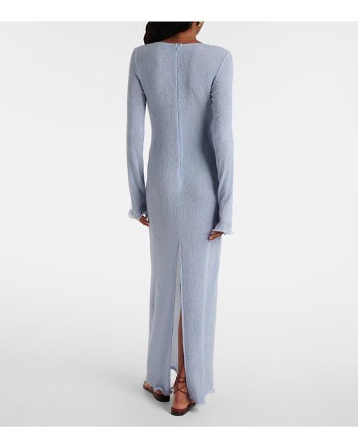 Magda Butrym Blue Floral-Applique Maxi Dress