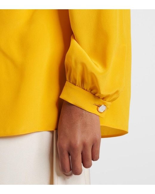Valentino Yellow Crepe De Chine Shirt