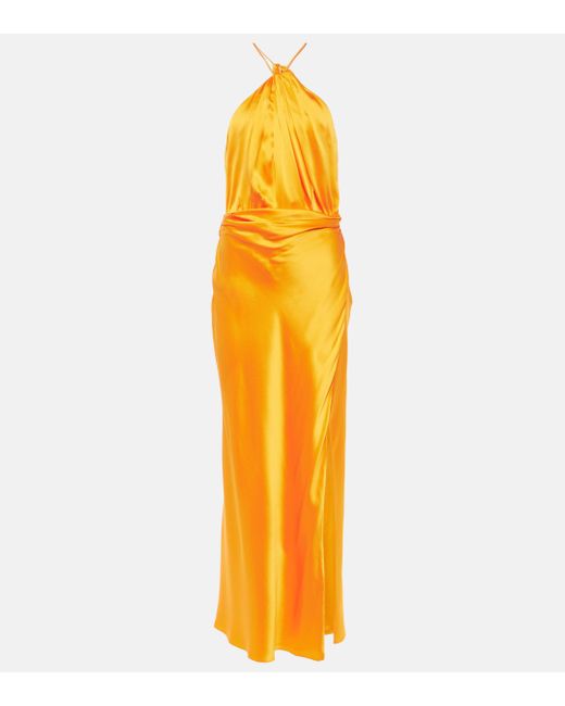 The Sei Metallic Asymmetric Silk Satin Gown