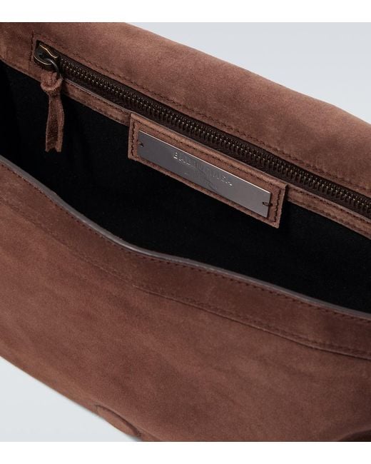 Balenciaga Brown Le City Small Suede Messenger Bag for men