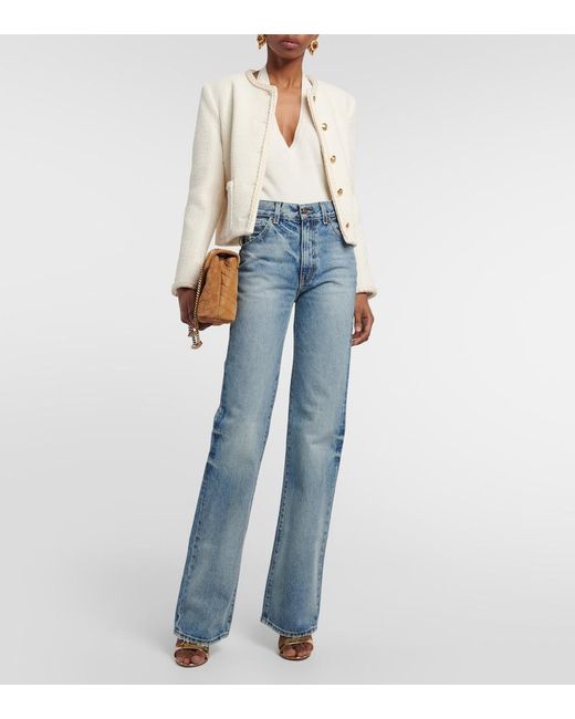 Nili Lotan White Ivey Ribbed-Knit Halterneck Silk Top