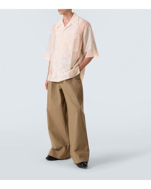 Camisa Bowling De Encaje Con Patchwork Simone Rocha de hombre de color White