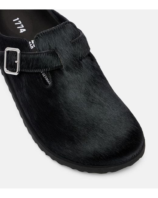 Mules Boston En Cuir Facon Poulain Birkenstock en coloris Black