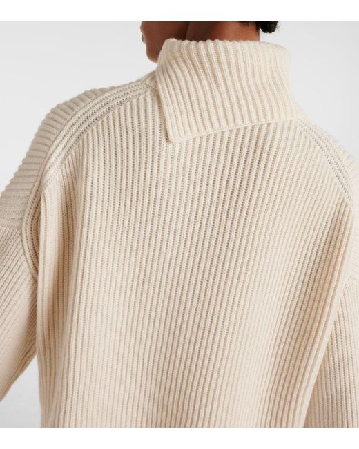 Joseph White Wool, Cashmere And Silk Turtleneck Sweater