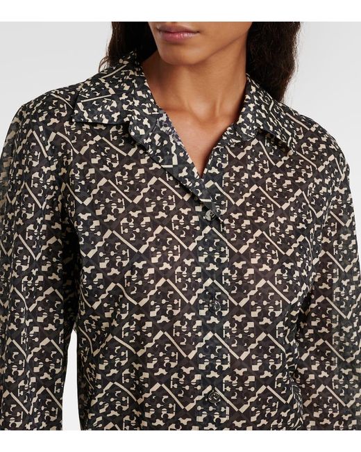 Vestido Corto De Algodon Tory Burch de color Gray