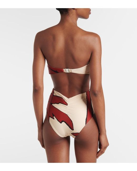 Johanna Ortiz Red Printed High-Rise Bikini Bottoms