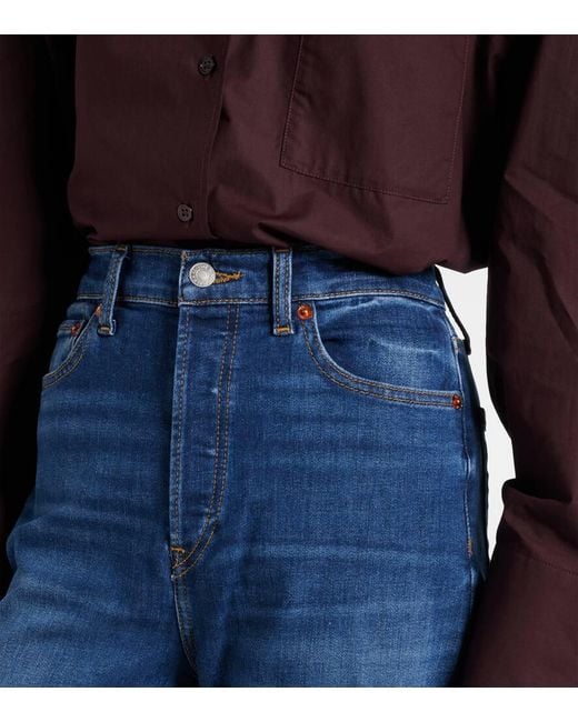 Jeans A Gamba Larga '70S A Vita Alta di Re/done in Blue