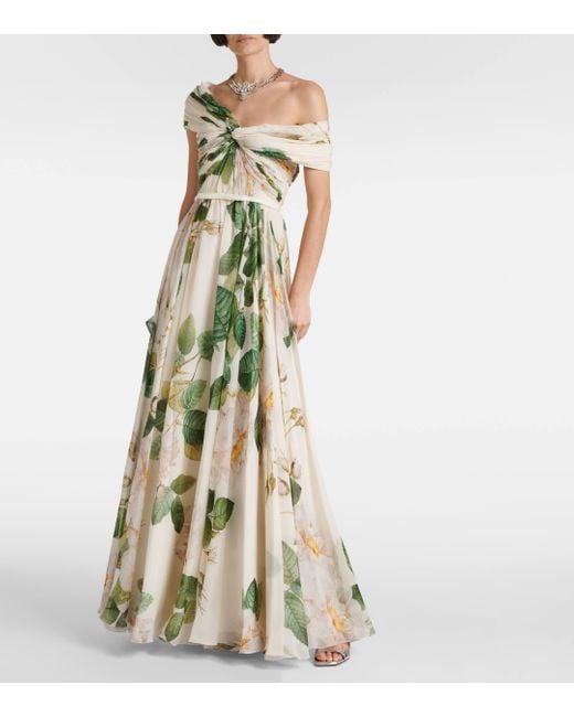 Giambattista Valli Green Floral Silk Georgette Gown