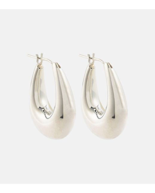 Sophie Buhai White Etruscan Large Sterling Silver Hoop Earrings