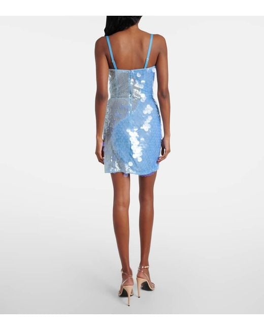Nensi Dojaka Blue Minikleid Mit Pailletten