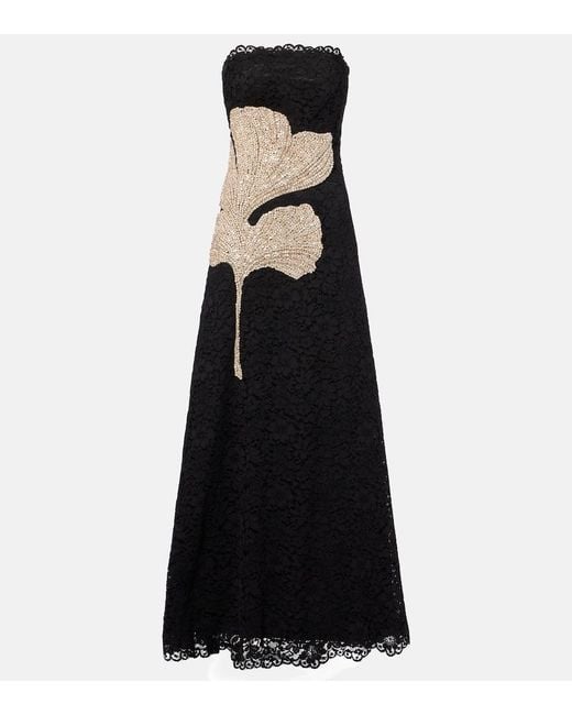 Costarellos Black Hallis Crystal Woven Midi Dress