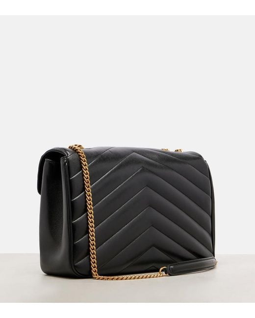 Bolso Al Hombro Loulou Large De Piel Saint Laurent de color Black