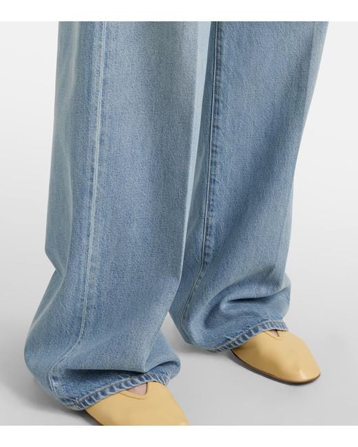 Citizens of Humanity Blue Ayla Mid-Rise Wide-Leg Jeans