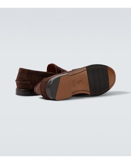 Polo Ralph Lauren Brown Logo Suede Loafers for men