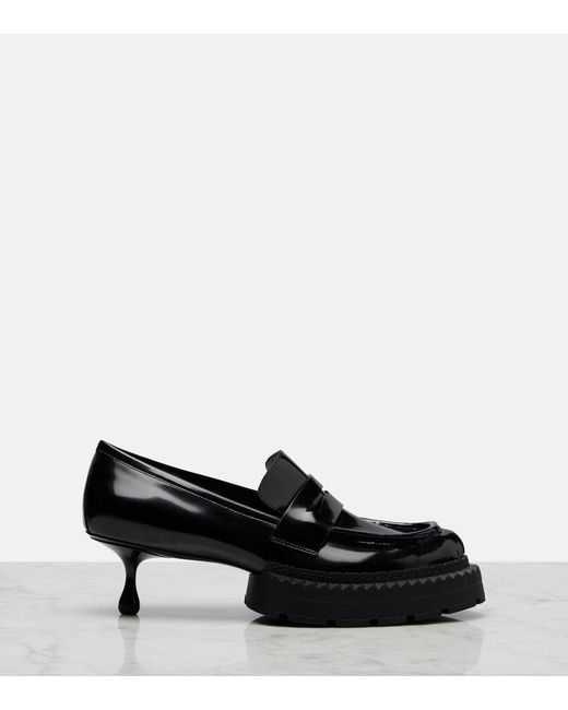 Noir Kei Ninomiya Black X Jimmy Choo Leather Loafer Pumps
