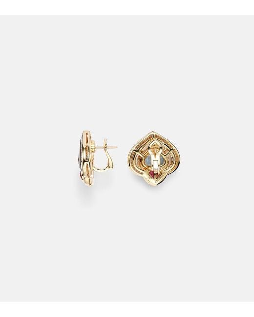 Marina B White Popillia 18Kt Clip-On Earrings With Gemstones