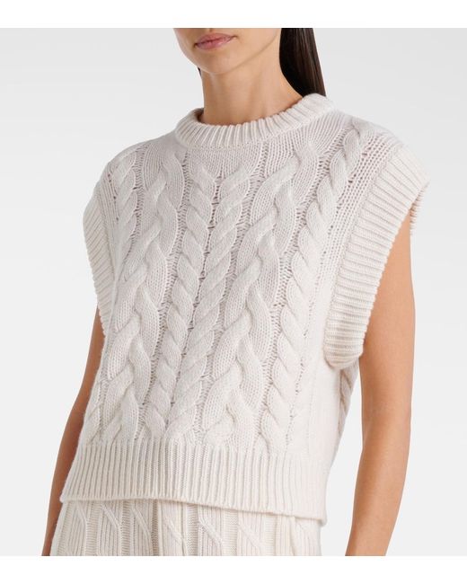 Lisa Yang White Hayley Cashmere Vest