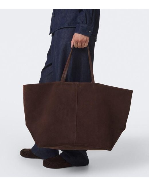 Jil Sander Brown Linea Maxi Suede Tote Bag for men