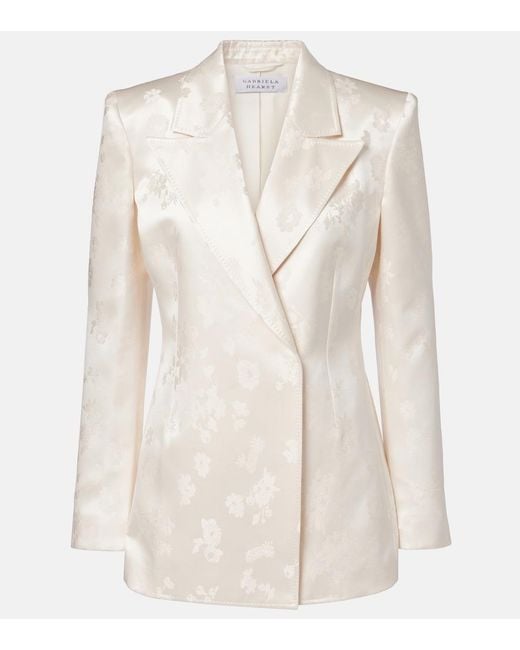 Gabriela Hearst Natural Aleah Embroidered Silk Blazer