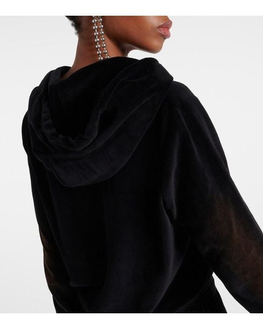 Acne Black Faro Cotton-Blend Velvet Hoodie