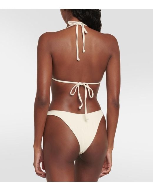 SAME Natural Applique Triangle Bikini Top