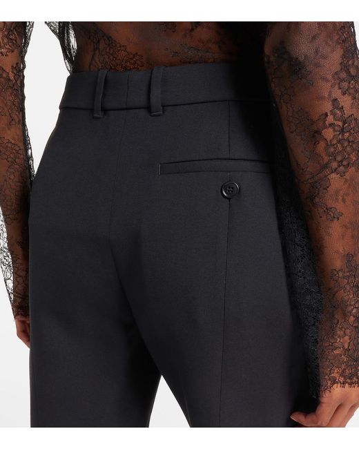 Alexander McQueen Blue Gerade Hose Aus Einem Wollgemisch