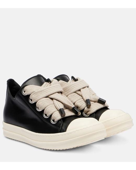 Rick Owens Black Sneakers Jumbolace Aus Leder