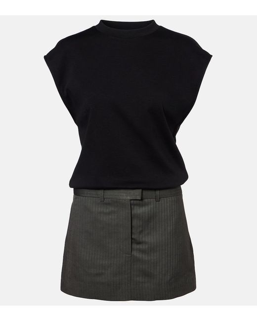 Acne Black Cotton Minidress