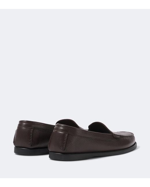 Saman Amel Black City Leather Loafers for men