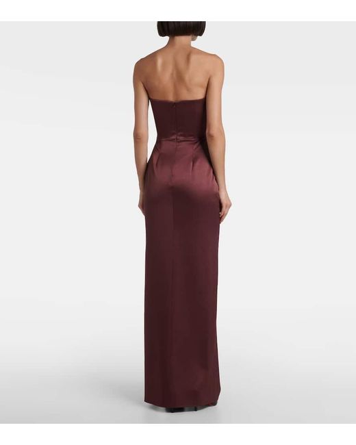 Alex Perry Purple Crepe Satin Bustier Gown