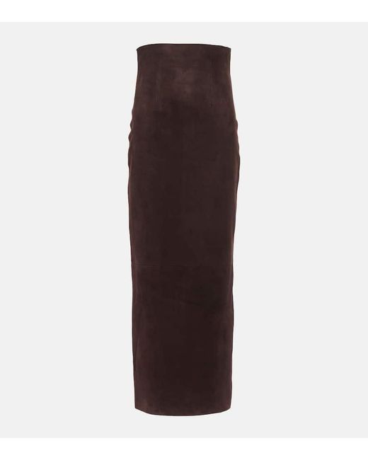 Jupe Crayon Loxley En Daim Khaite en coloris Brown
