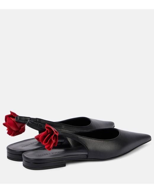 Magda Butrym Blue Slingback-Ballerinas Aus Leder