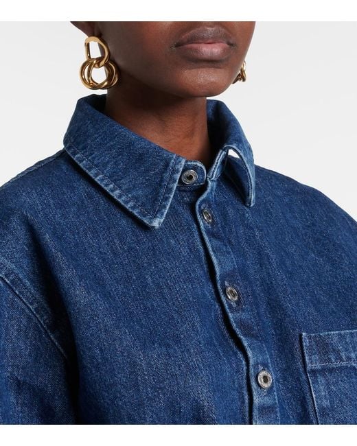 Off-White c/o Virgil Abloh Blue Asymmetric Denim Shirt Dress
