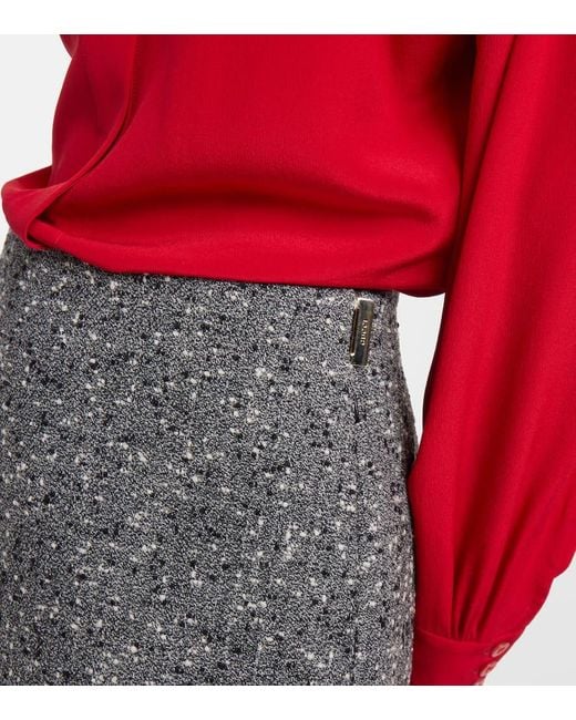 Gucci Gray Wool-Blend Midi Skirt