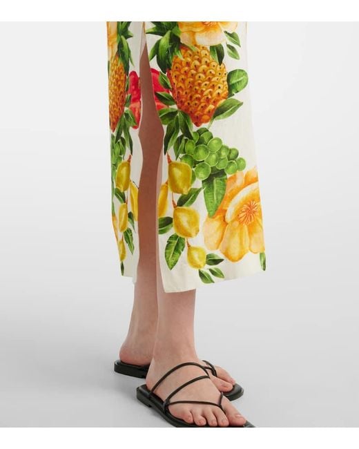 Farm Rio Metallic Maxikleid Aus Leinen