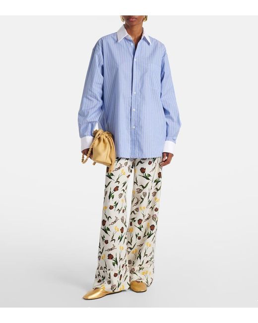 Marni White Printed Silk Palazzo Pants