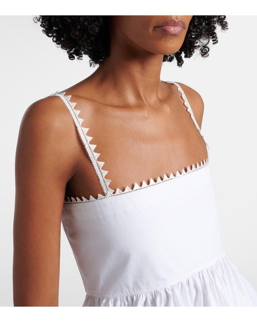 Jacquemus White Traversin Cotton Poplin Peplum Top