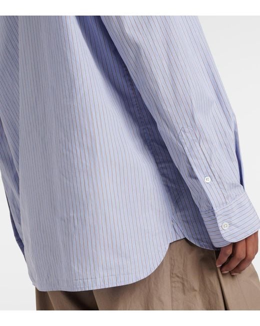 The Row Blue Sisilia Striped Cotton Shirt