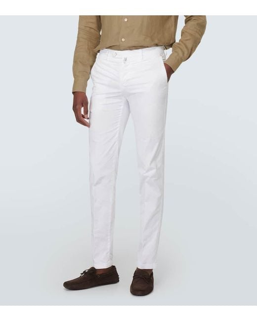 Pantalones chinos de mezcla de algodon Kiton de hombre de color White