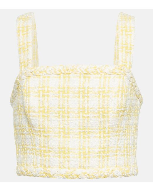 Veronica Beard Metallic Gingham Tweed Top