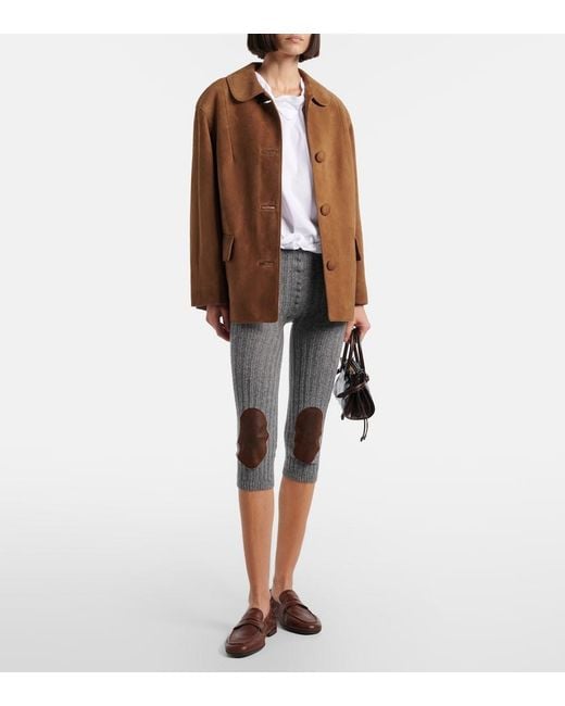 Prada Gray Wool And Cashmere Capri Pants