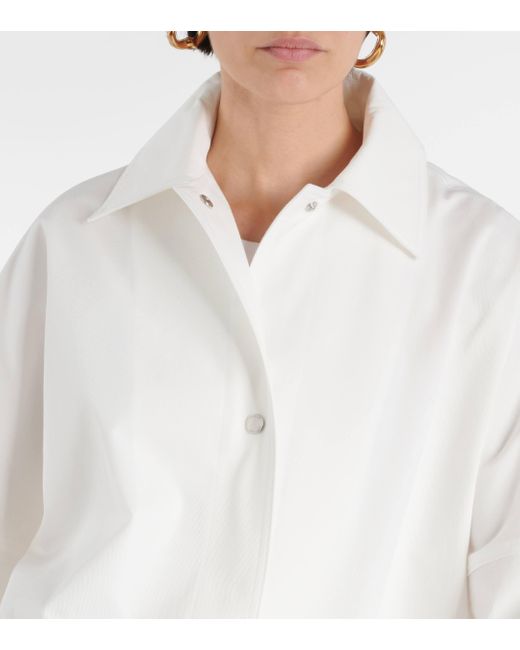 Totême  White Oversized Cotton Twill Jacket